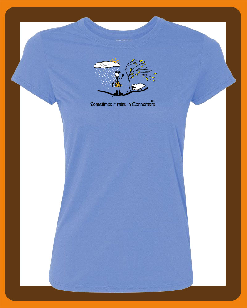 Womens connemara T-shirts by Conn O'Mara | T-shirts, clothing from Connemara | Womens t-shirt from the Back with Conn O'Mara Logo at top.